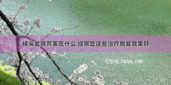 掉头发很厉害吃什么 经常吃这些治疗脱发效果好