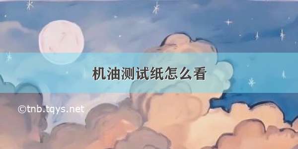 机油测试纸怎么看