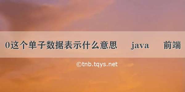 0这个单子数据表示什么意思 – java – 前端