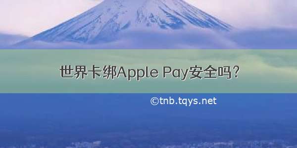 世界卡绑Apple Pay安全吗？