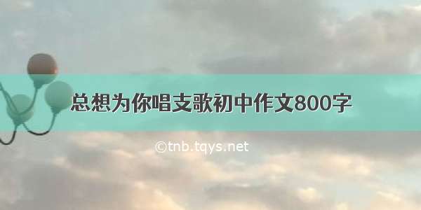 总想为你唱支歌初中作文800字