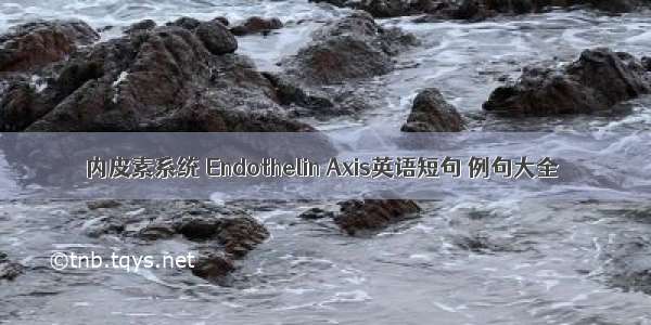 内皮素系统 Endothelin Axis英语短句 例句大全