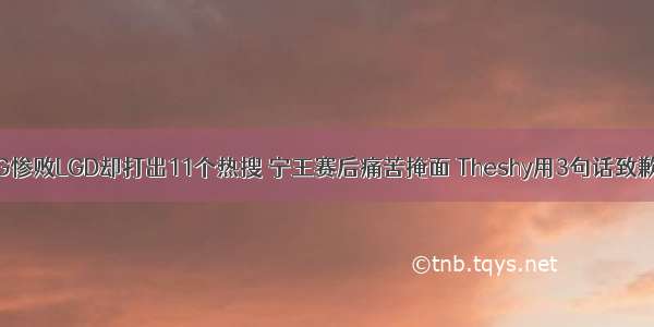 IG惨败LGD却打出11个热搜 宁王赛后痛苦掩面 Theshy用3句话致歉