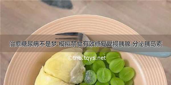 治愈糖尿病不是梦 模拟禁食有效修复受损胰腺 分泌胰岛素