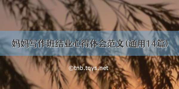 妈妈写作班结业心得体会范文(通用14篇)