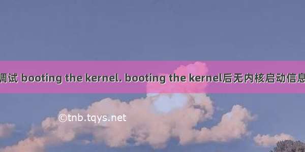 linux 内核调试 booting the kernel. booting the kernel后无内核启动信息的调试方法