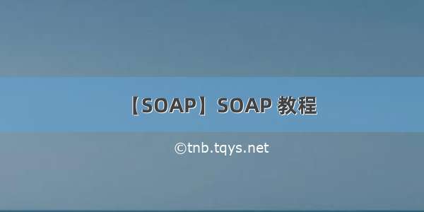 【SOAP】SOAP 教程