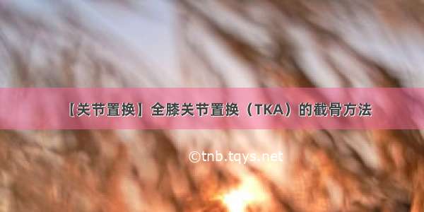 【关节置换】全膝关节置换（TKA）的截骨方法