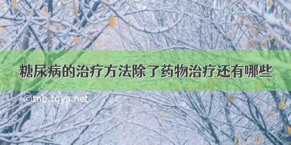 糖尿病的治疗方法除了药物治疗还有哪些