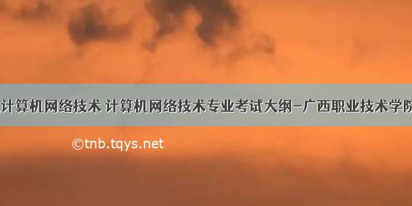 广西高职计算机网络技术 计算机网络技术专业考试大纲-广西职业技术学院.DOC...