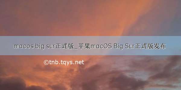 macos big sur正式版_苹果macOS Big Sur正式版发布