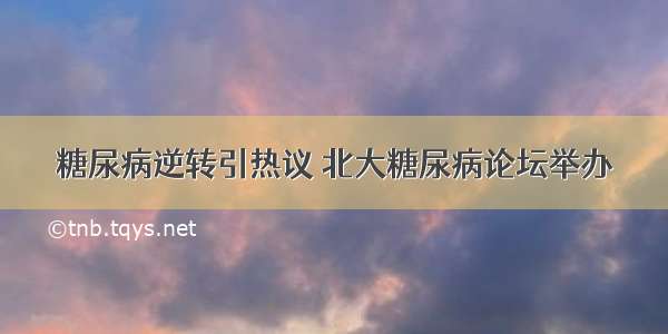 糖尿病逆转引热议 北大糖尿病论坛举办