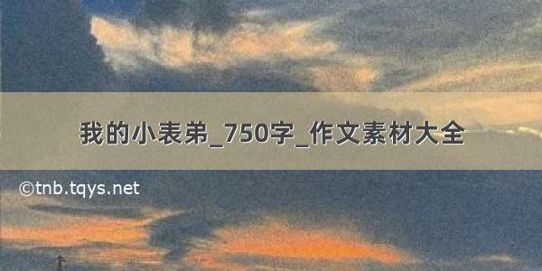 我的小表弟_750字_作文素材大全