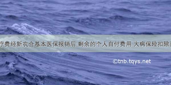 住院医疗费经新农合基本医保报销后 剩余的个人自付费用 大病保险扣除门槛费()