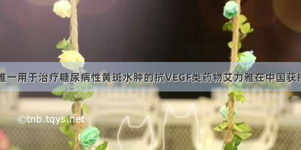 唯一用于治疗糖尿病性黄斑水肿的抗VEGF类药物艾力雅在中国获批