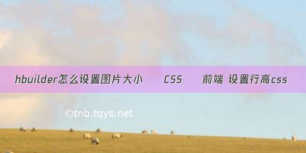 hbuilder怎么设置图片大小 – CSS – 前端 设置行高css