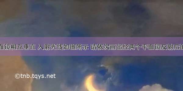 两平面镜相互垂直 入射光线如图所示 请依次画出经两个平面镜反射后的光线．