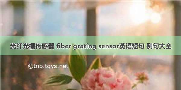 光纤光栅传感器 fiber grating sensor英语短句 例句大全