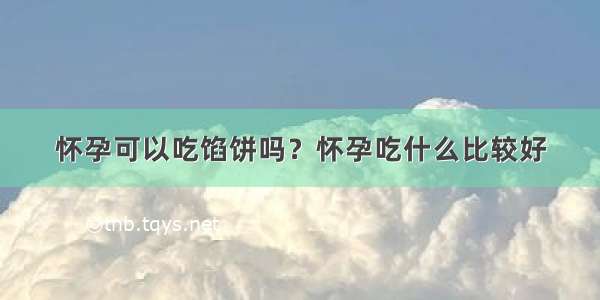 怀孕可以吃馅饼吗？怀孕吃什么比较好