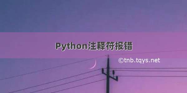 Python注释符报错