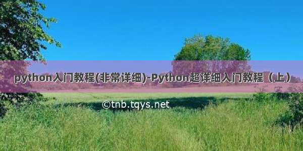 python入门教程(非常详细)-Python超详细入门教程（上）