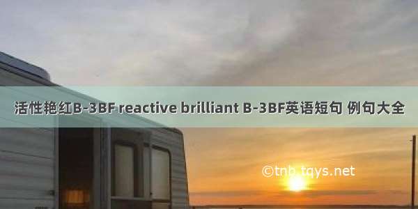 活性艳红B-3BF reactive brilliant B-3BF英语短句 例句大全