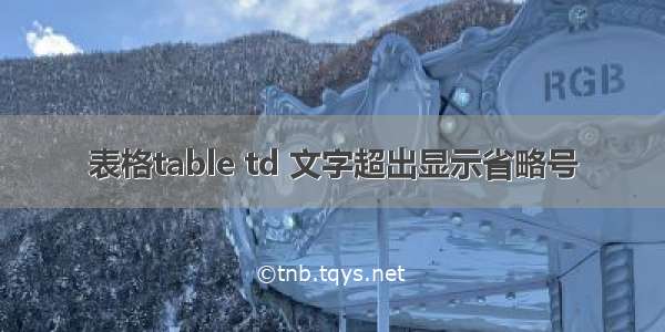 表格table td 文字超出显示省略号