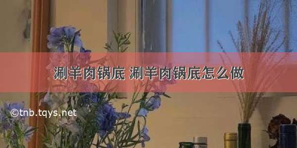 涮羊肉锅底 涮羊肉锅底怎么做