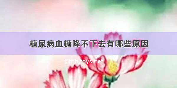 糖尿病血糖降不下去有哪些原因