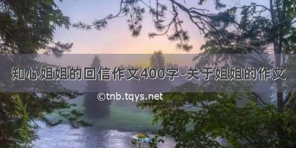 知心姐姐的回信作文400字-关于姐姐的作文