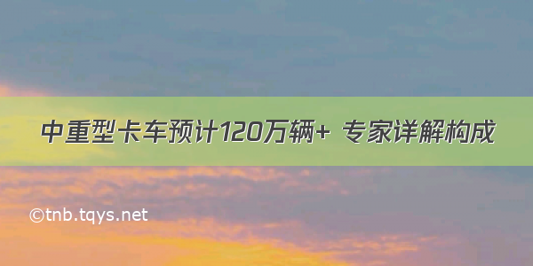 中重型卡车预计120万辆+ 专家详解构成