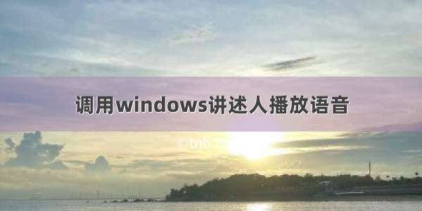 调用windows讲述人播放语音