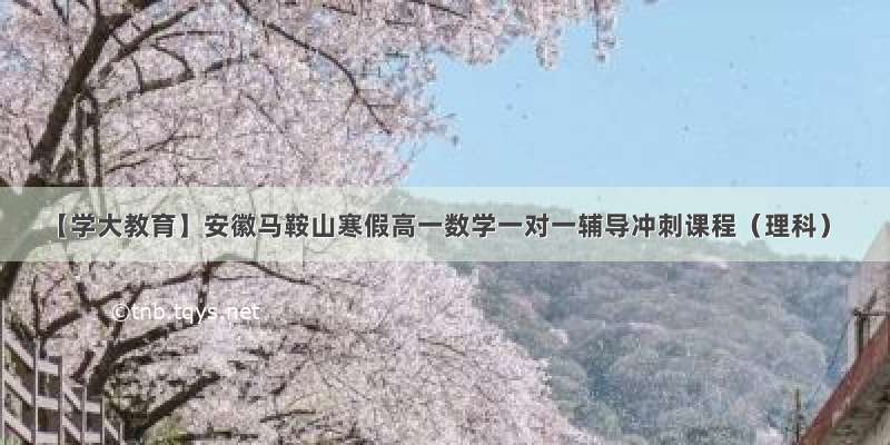 【学大教育】安徽马鞍山寒假高一数学一对一辅导冲刺课程（理科）