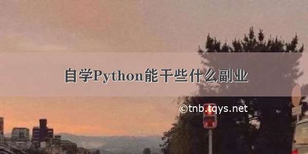 自学Python能干些什么副业