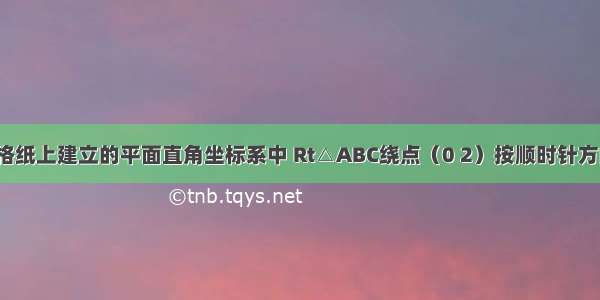 如图 在方格纸上建立的平面直角坐标系中 Rt△ABC绕点（0 2）按顺时针方向旋转90°