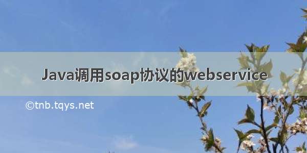 Java调用soap协议的webservice