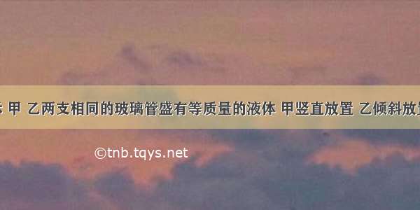 如图所示 甲 乙两支相同的玻璃管盛有等质量的液体 甲竖直放置 乙倾斜放置 两管中