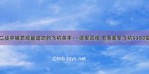 二战中被忽视最成功的飞机杀手——德军高炮 击落美军飞机5380架