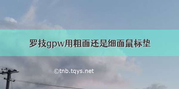 罗技gpw用粗面还是细面鼠标垫