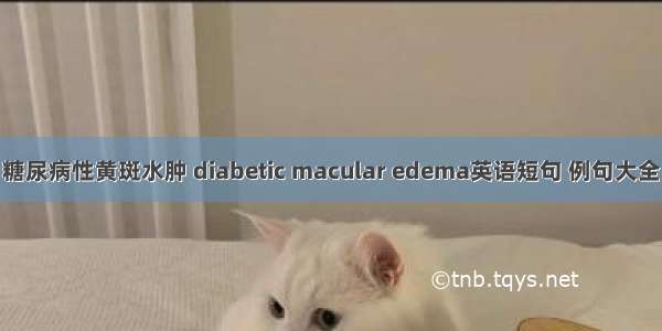 糖尿病性黄斑水肿 diabetic macular edema英语短句 例句大全