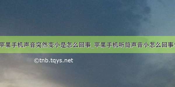 苹果手机声音突然变小是怎么回事_苹果手机听筒声音小怎么回事？