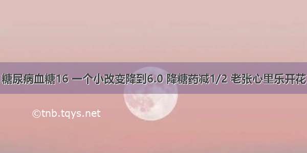 糖尿病血糖16 一个小改变降到6.0 降糖药减1/2 老张心里乐开花