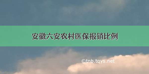 安徽六安农村医保报销比例