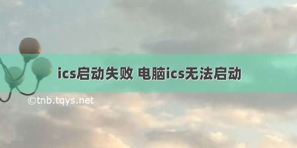 ics启动失败 电脑ics无法启动