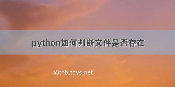 python如何判断文件是否存在