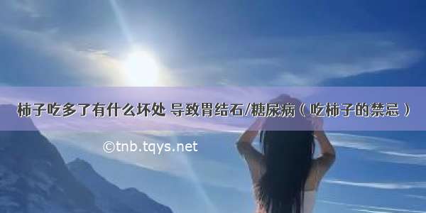 柿子吃多了有什么坏处 导致胃结石/糖尿病（吃柿子的禁忌）