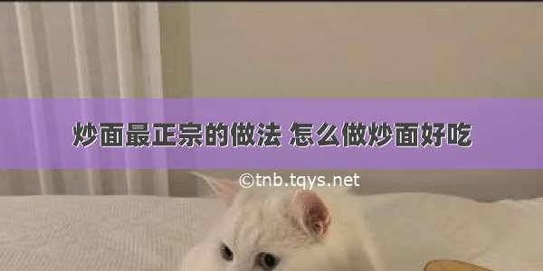 炒面最正宗的做法 怎么做炒面好吃