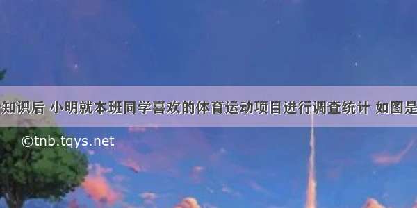 学习了统计知识后 小明就本班同学喜欢的体育运动项目进行调查统计 如图是他通过收集