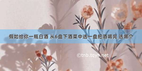 假如给你一瓶白酒 从6盘下酒菜中选一盘把酒喝完 选哪个