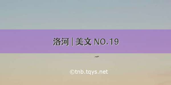 洛河 | 美文 NO.19